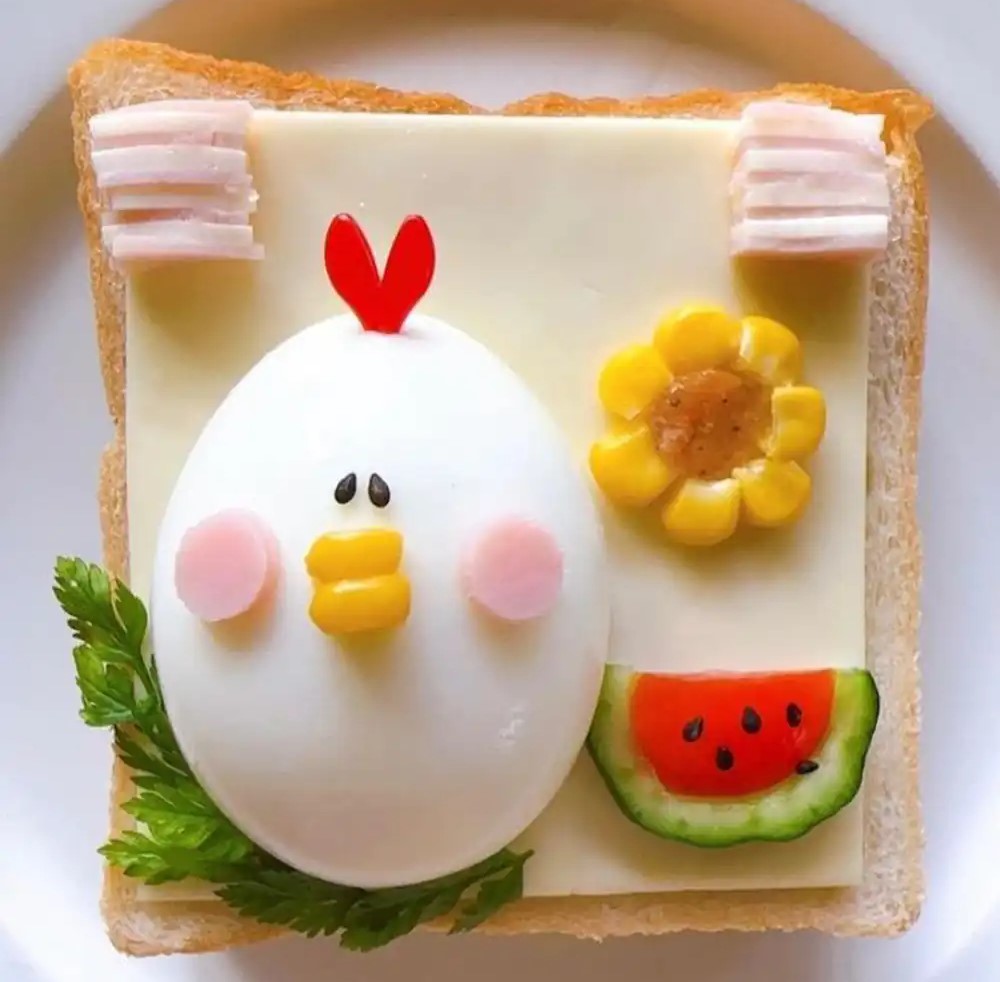 تخم مرغ تزئین شده برای کودک - صبحانه سالم برای مدرسه با تخم مرغ